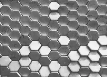 mayddle Hexagon Wand Grau Weiß 3,50 x 2,55 m