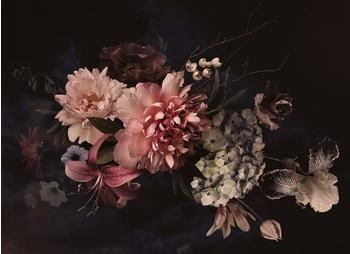 mayddle Blumenbouquet Schwarz Rosa 3,50 x 2,55 m