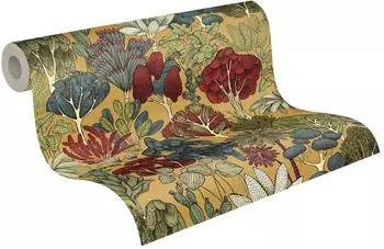 Livingwalls Floral Impression Dschungeltapete gelb, rot, blau (377571)