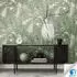 Livingwalls Designdrop Palme Grün-Beige Floral 10,05 x 0,53 m