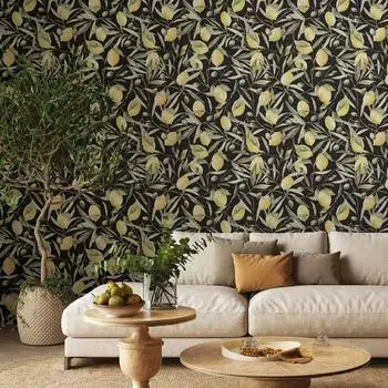 Glööckler Pompöös Provence Zitronen Schwarz/Grün/Gelb Floral 10,05 x 0,53 m