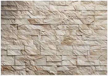 Wallarena Vlies Steinewand 400x280 cm Fototapeten f&uuml;r Wohnzimmer Schlafzimmer Wandtapete 3D Effektinkl. Kleister Ziegelsteine Ziegel Steine Beige (15993VX8)