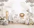 Wallarena Vlies Kinderzimmer 200x140 cm Dschungel Fototapeten für Kinder Mädchen & Jungen Kinderzimmertapete Tropische Tiere Beige (15953VX4)