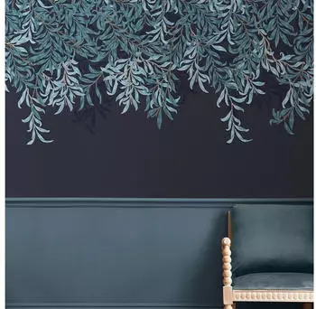 William Morris at Home Willow Bough Navy glatt Retro (1 St) 10mx52cm (ca. 5m2800000917479)