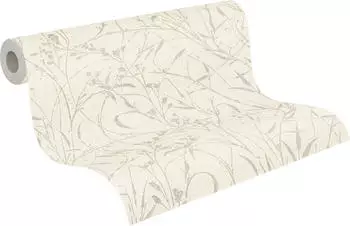 Livingwalls Vliestapete Floral Blumen Shabby-Look Beige Creme Metallic (79004-2)