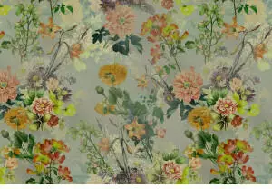 Livingwalls Walls by Patel 3 &bdquo;Am&eacute;lie's Home 2" Fototapete Vlies, Blumenmotiv, gr&uuml;n/bunt (96865221)