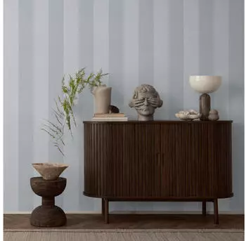 Livingwalls Vliestapete Streifen Strukturmuster Textiloptik Blau Grau (397997)