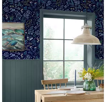 Joules Holcombe Floral glatt gebl&uuml;mt (1 St) Design Blau