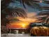 Wallarena Vlies Meer 400x280 cm Fototapeten für Wohnzimmer Schlafzimmer Wandtapete 3D Effektinkl. Kleister Strand Sonnenuntergang Blätter Natur (15986VX8)