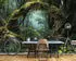 Wallarena Vlies Wald Fantasie 250x175 cm Fototapeten für Wohnzimmer Schlafzimmer Wandtapete 3D Effektinkl. Kleister Landschaft grün Brücke (15690VX5)