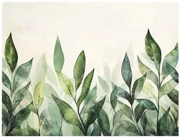Wallarena Vlies Bl&auml;tter 300x210 cm Fototapeten f&uuml;r Wohnzimmer Schlafzimmer Wandtapete 3D Effektinkl. Kleister Natur tropisch botanisch gr&uuml;n (15402VX6)