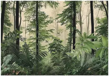 Wallarena Gr&uuml;n Papier Baum/Pflanze/Natur Rechteckig 200x140 cm FSC 100% & Wandverkleidungen Fototapeten (800001020263)