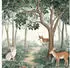 Wallarena Vlies Kinderzimmer 150x105 cm Wald Landschaft Fototapeten für Kinder Mädchen & Jungen Kinderzimmertapete Hirsch Reh grün (15597VX3)