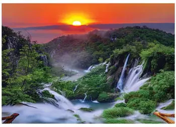 Wallarena Vlies Wasserfall 250x175 cm Fototapeten f&uuml;r Wohnzimmer Schlafzimmer Wandtapete 3D Effektinkl. Kleister Wald Gebirge Landschaft Natur (13055VX5)