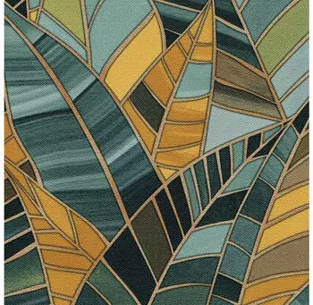 Elle Decoration by Crown Elle Blattmuster Grafik Gr&uuml;n Gelb Gold Metallic 10446-19