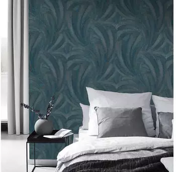 Erismann 10476-19 Blumen Floral 0.53 x 10.05 m Elysium T&uuml;rkis