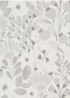 Vliestapete - La Terrasse - Hellgrau Grau Wei&szlig; Blumen Floral Erismann - 1051810