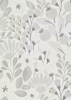 Erismann La Terrasse Hellgrau Grau Wei&szlig; Blumen Floral 1051810