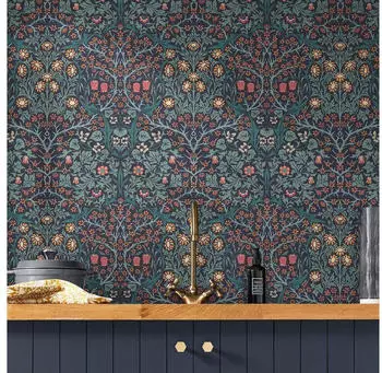 William Morris at Home Blackthorn 10 m x 52 cm Blau FSC&reg; (800000887101)