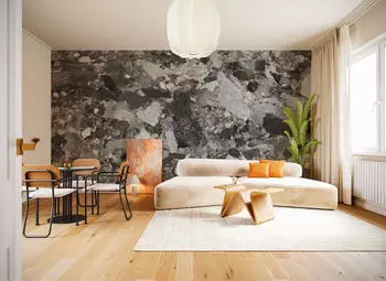Komar Marble Master Vlies Fototapete 350x250cm, gr&uuml;n/grau