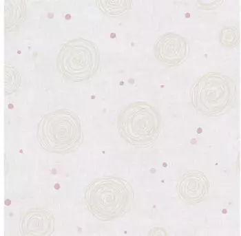 Livingwalls Kringel-Tapete Kinder Punkte Kreise Blumen Abstrakt Beige Rosa (771393)