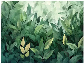 Wallarena Gr&uuml;n Papier Baum/Pflanze/Natur Rechteckig 150x105 cm FSC 100% & Wandverkleidungen Fototapeten (800000894022)