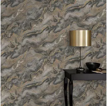 Elle Decoration by Crown Elle Marmor Optik Struktur Taupe Gold Metallic 10447-37