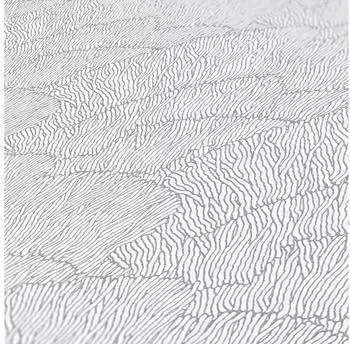 Architects Paper mit Grafik Wellenmuster Silber Wei&szlig; Metallic-Effekt