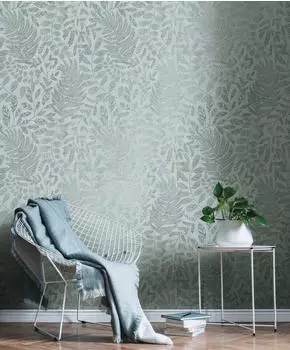 Bricoflor A.S. Cr&eacute;ation Blumentapete Mintblau Silber THE BOS 388301 Floral 10,05 m x 0,53 m Made in Germany