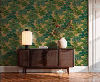 Livingwalls Vliestapete Dschungel Tropen Gr&uuml;n Gold Metallic (79161-2)