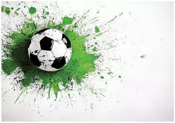 Wallarena Vlies Kinderzimmer 350x250 cm Fußball Fototapeten für Kinder Jungen Teenagerzimmer Kinderzimmertapete weiß grün Teenager (15685VX7)