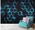 Wallarena Vlies Geometrisch 150x105 cm Fototapeten für Wohnzimmer Schlafzimmer Wandtapete 3D Effektinkl. Kleister Modern Abstrakt schwarz blau (15734VX3)