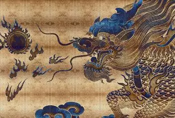 Livingwalls Walls by Patel 3 Shenzen 2 Fototapete Vlies gold, blau (95180157-0)