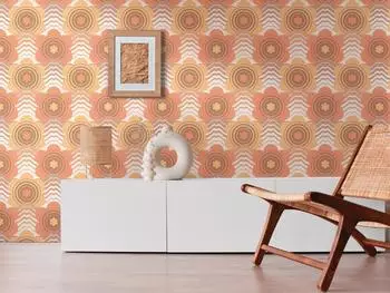 Livingwalls Retro Chic Vliestapete Floral Braun/Orange (395393)