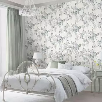Laura Ashley Mirabelle Vliestapete Floral Blau (11735937-0)