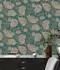 Livingwalls Attractive 2 Vliestapete Blumen Blätter Petrol Bronze Metallic (390254)