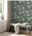 Livingwalls Attractive 2 Vliestapete Blumen Blätter Petrol Bronze Metallic (390254)