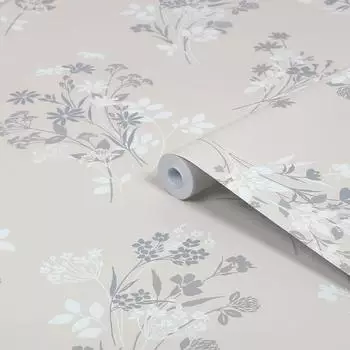 Laura Ashley Igerna Florales Vliestapete Creme/Grau/Wei&szlig; (24119456-0)