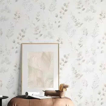 Erismann Vliestapete Bl&auml;tter & Zweige, Wei&szlig;/Beige (10579-02)