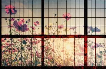 Livingwalls Walls by Patel 2 Meadow 1 Florales Vlies-Fototapete, Gr&uuml;n/Rot (94563016-0)