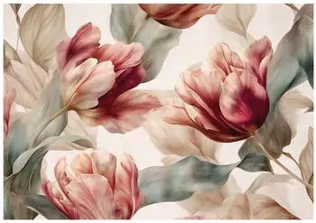 Wallarena Fototapete Blumen Tulpen Rot, Papier, 200x140cm (661)