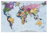 Komar Fototapete "World Map - Gr&ouml;&szlig;e 270 x 188 cm" bedruckt glatt Wohnzimmer,