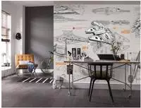 Komar Fototapete "STAR WARS Blueprints - Gr&ouml;&szlig;e 368 x 254 cm" bedruckt glatt