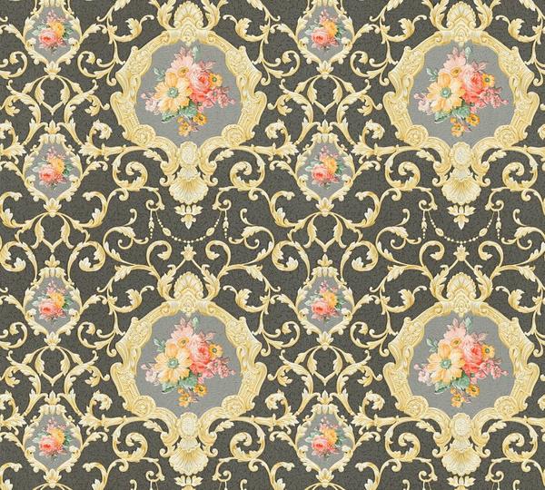 A.S. Creation Chateau 5 Ornamente Floral grau gold (34391-6)