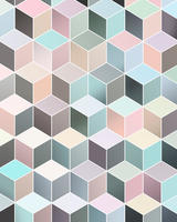 Komar Vliestapete "Digitaldruck Vlies - Cubes Pastel - Gr&ouml;&szlig;e 200 x 250 cm" bedruckt