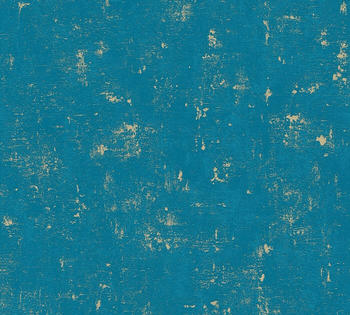 A.S. Creation Blooming in Vintage Optik - strukturiert, uni, blau (93340204)