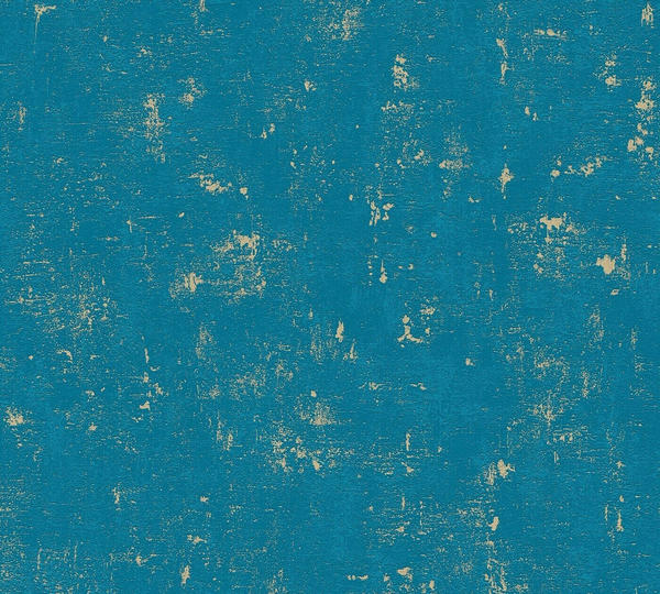 A.S. Creation Blooming in Vintage Optik - strukturiert, uni, blau (93340204)