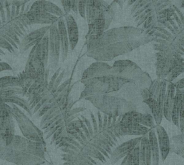 Livingwalls New Walls Cosy & Relax mit Palmenblättern - strukturiert, floral, grün (91948062)