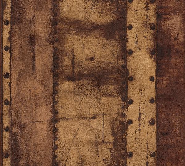 Livingwalls Industrial - Metall-Effekte, in Vintage Optik, orange-braun (35010235)