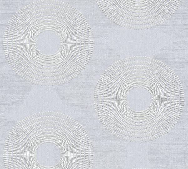 A.S. Creation Attractive Kreismuster mit Glitzereffekt grau-weiß